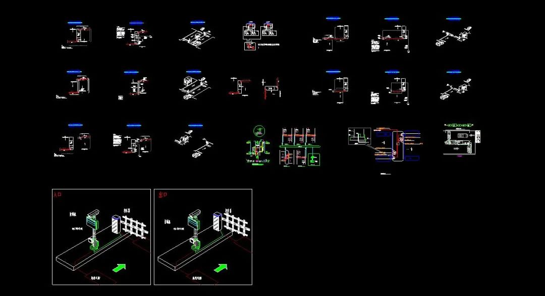 一套非常全面的停车场管理系统CAD图纸素材，满足各种类型项目需求！